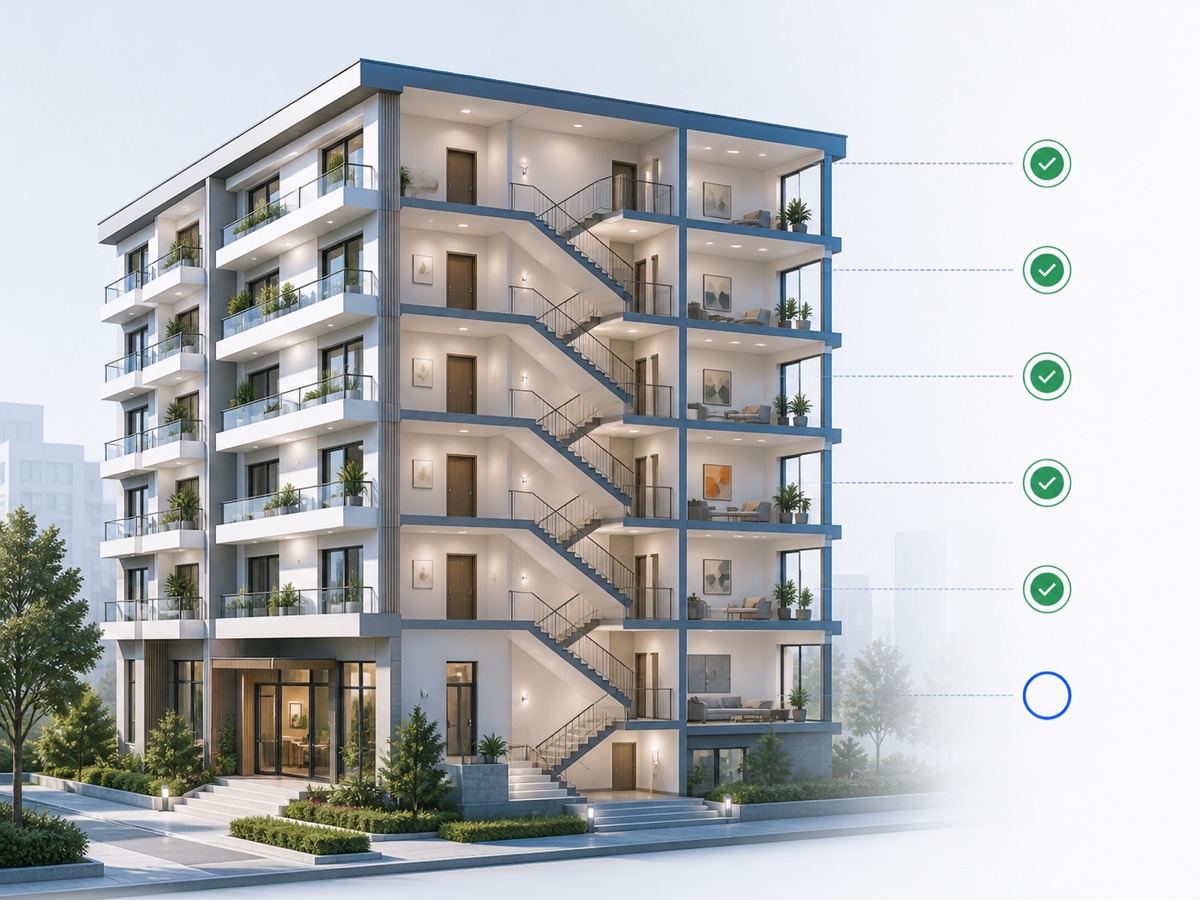 Condominio multipiano con stato dei servizi ricorrenti